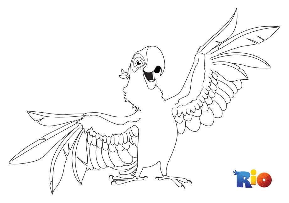 coloriage rio blu le arra bleu